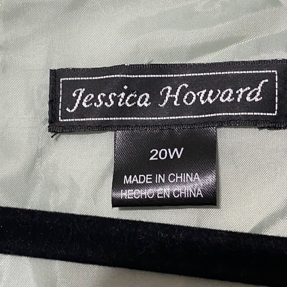 JESSICA HOWARD WO SIZE 20 SOFT SAGE GREEN FAUX WRAP BROOCH ACCENT RUFFLED SKIRT - Picture 3 of 10